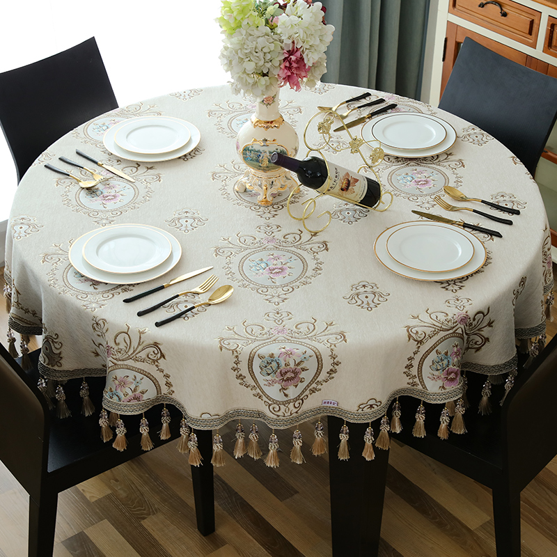 Round Tablecloth For Waterproof In Luxury Hotel Restaurant _Hanbi 9