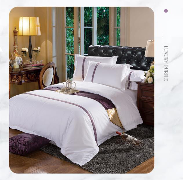 High end King size cotton hotel collection bedding sets flange design with decoration bandage Hanbi manufacturers 10