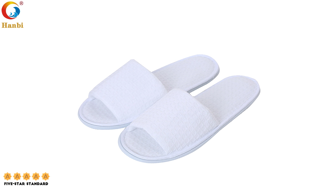 Hotel Disposable Slippers Of Waffle Pattern  To Customizable Logo _Hanbi Textile 1