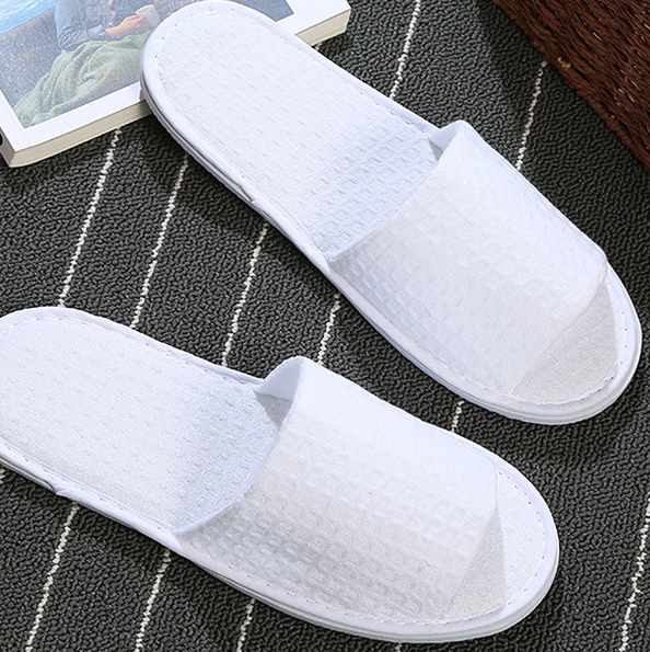Hotel Disposable Slippers Of Waffle Pattern  To Customizable Logo _Hanbi Textile 10