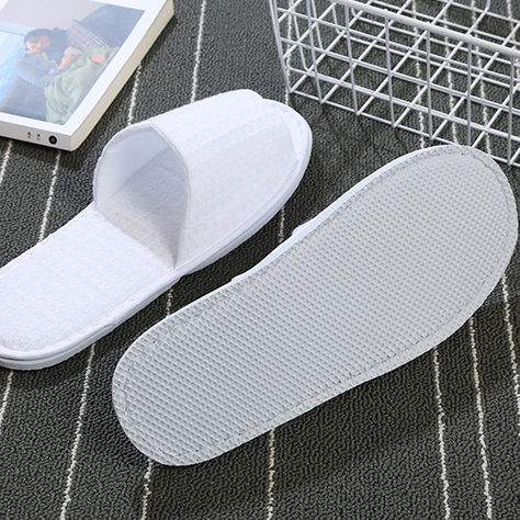 Hotel Disposable Slippers Of Waffle Pattern  To Customizable Logo _Hanbi Textile 11