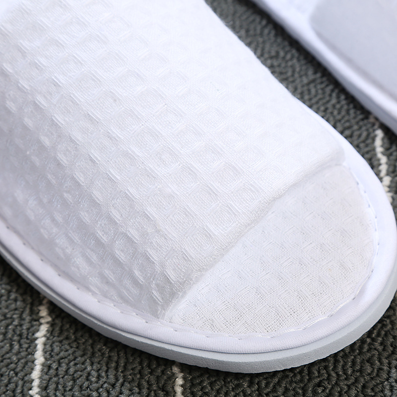 Hotel Disposable Slippers Of Waffle Pattern  To Customizable Logo _Hanbi Textile 12