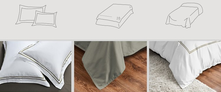 Hotel Bedding Set With Long-Staple Cotton Double-Thread Embroidery To Customizable 11