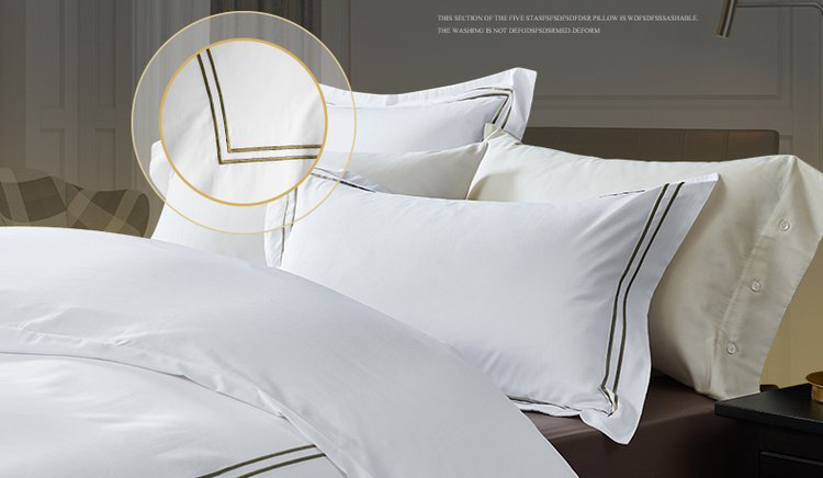 Hotel Bedding Set With Long-Staple Cotton Double-Thread Embroidery To Customizable 10