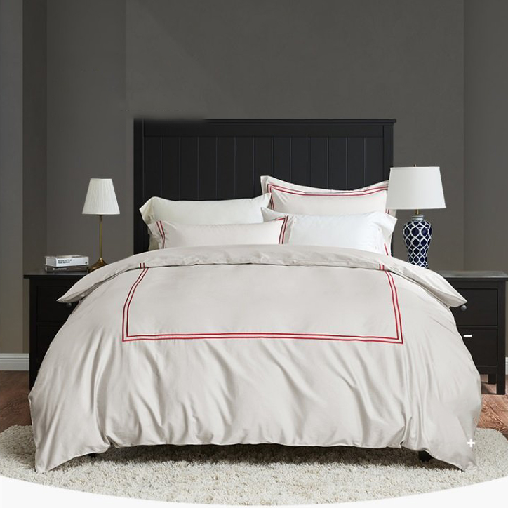 Hotel Bedding Set With Long-Staple Cotton Double-Thread Embroidery To Customizable 14