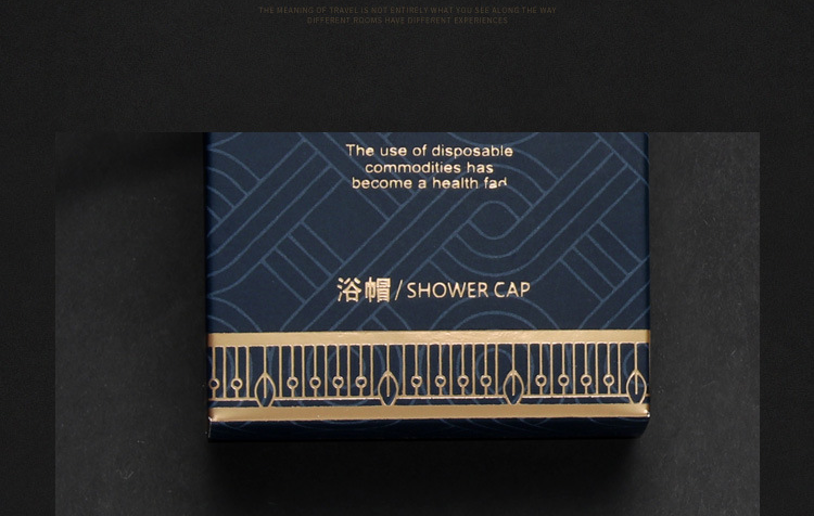 Luxury royal hotel bathroom anentity toiletries dark blue hotel shampoo with design manufacturers- Hanbi textile 11