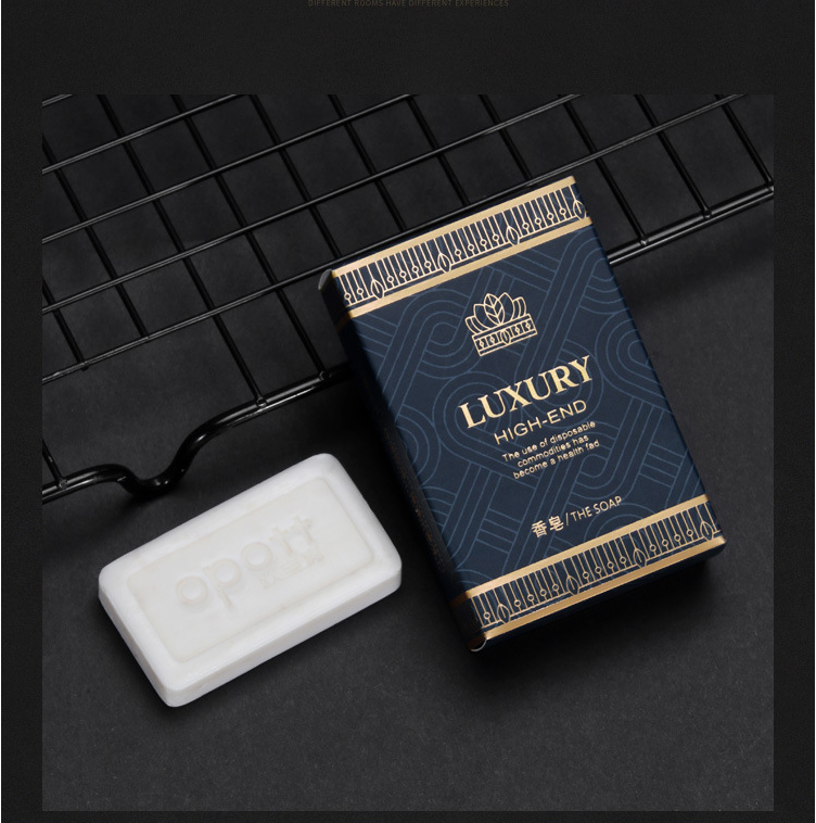 Luxury royal hotel bathroom anentity toiletries dark blue hotel shampoo with design manufacturers- Hanbi textile 13