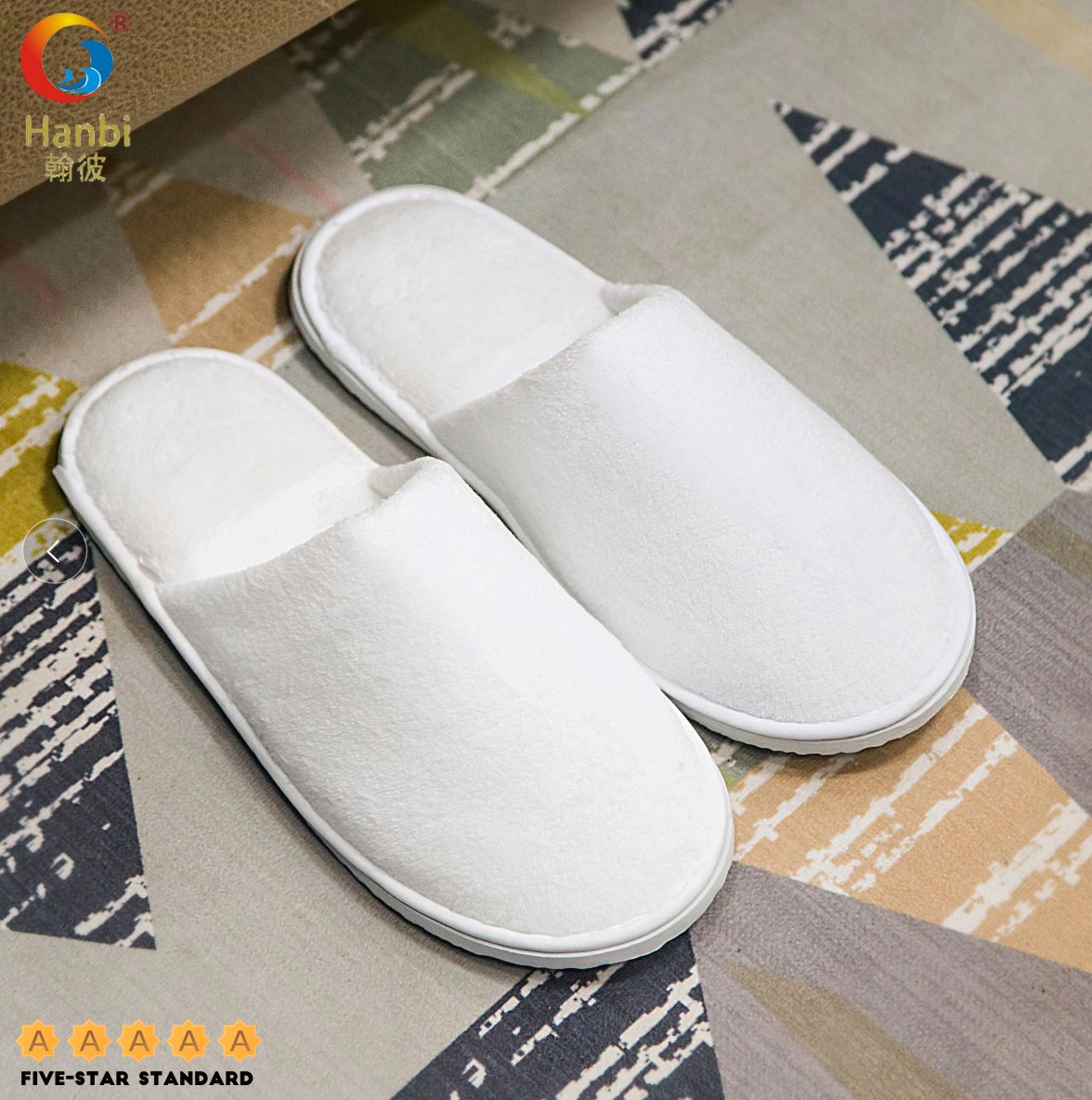 100%Cotton Five-Star Hotel Slippers Customized Wholesale -Hanbi Textile 1