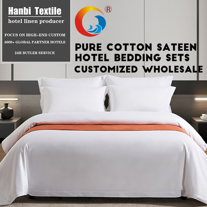 Pure Cotton Sateen Hotel Bedding Sets Custom Wholesale -Hanbi Textile 18