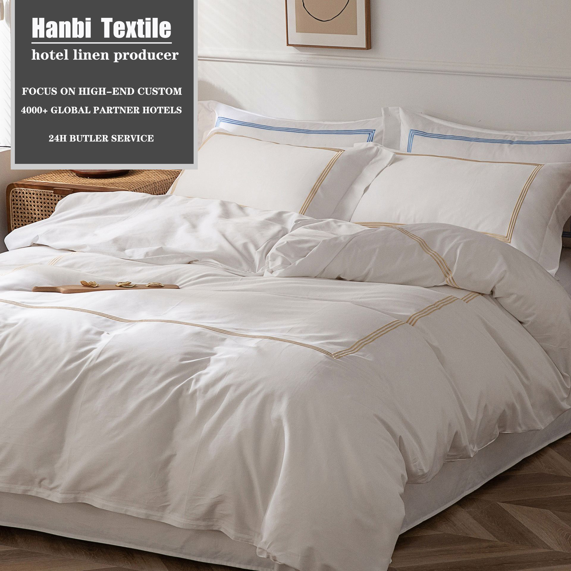 Pure Cotton Sateen Hotel Bedding Sets Custom Wholesale -Hanbi Textile 20