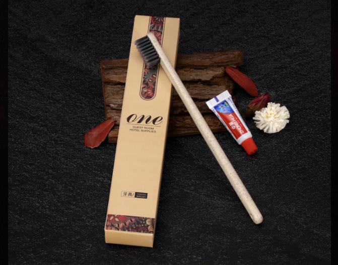 Environment friendly degradable straw disposable hotel toiletries set exotic style shampoo shower cream slippers 16