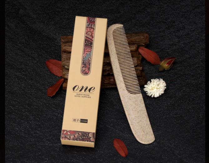 Environment friendly degradable straw disposable hotel toiletries set exotic style shampoo shower cream slippers 15