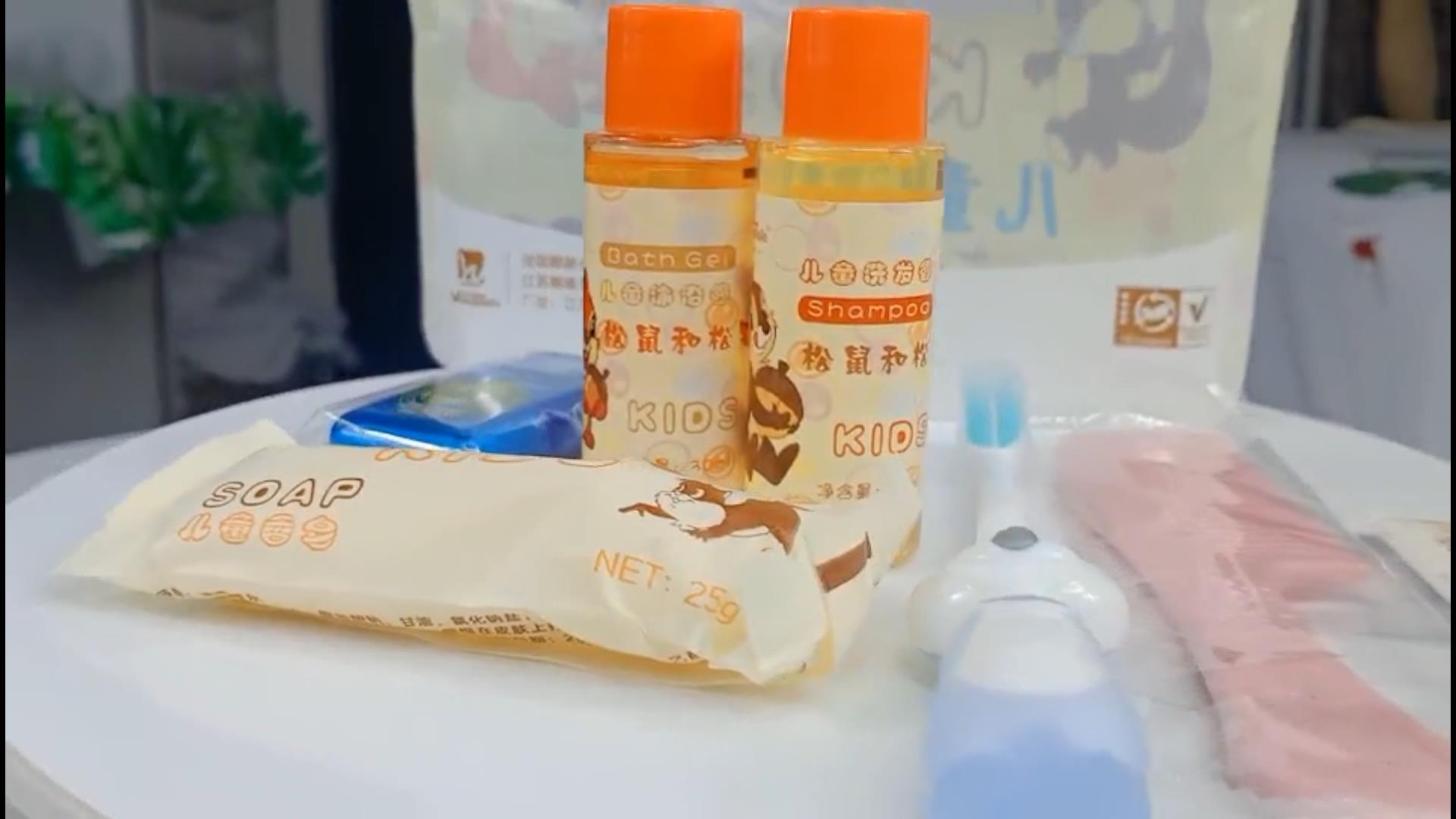 Small size kids shampoo and bath gel sets for travel cute toothbrush-Hanbi textile 10