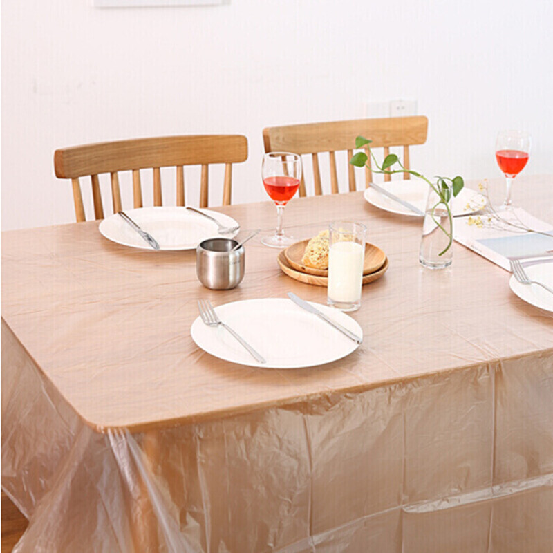 Hanbi Textile New Product Disposable White Round Rectangle Plastic Table covers Tablecloth 10