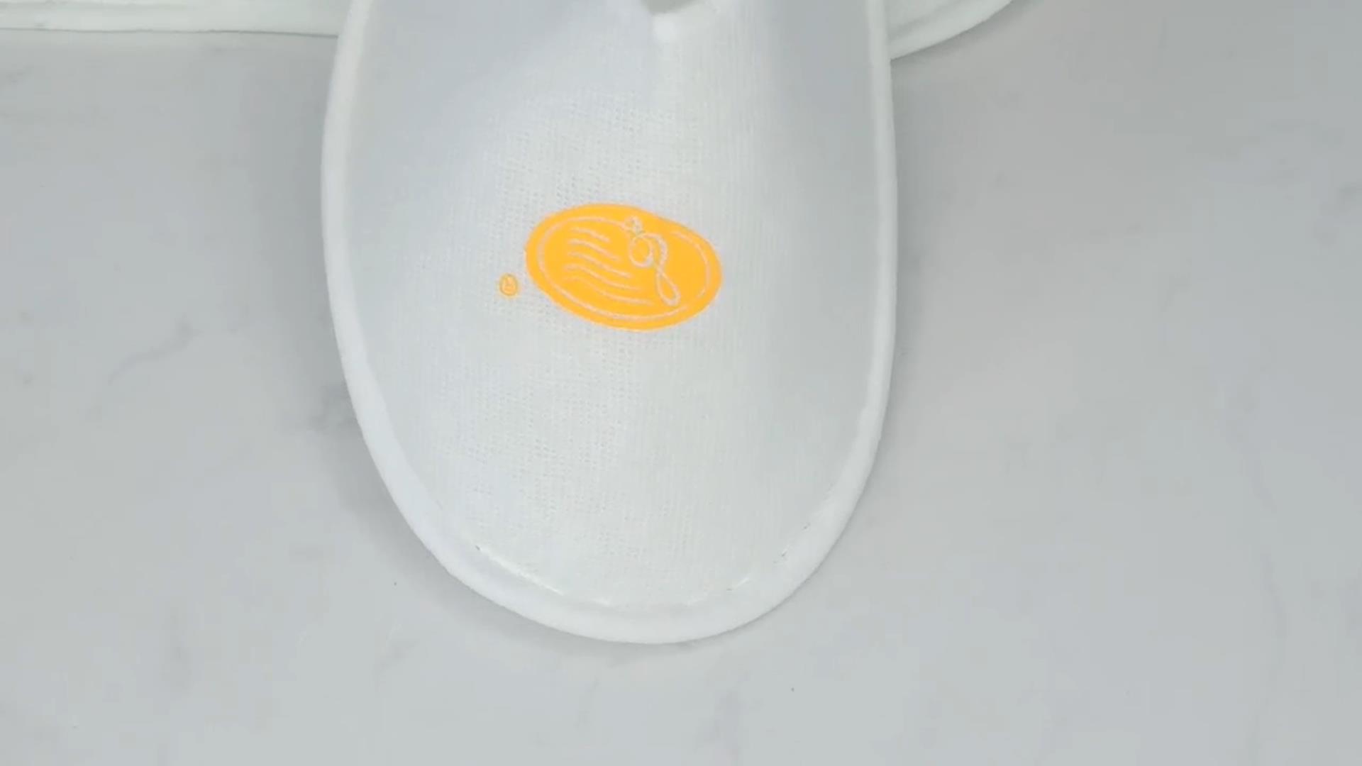 Best hotel white slippers for sale circular style one-off portable packaging-Hanbi textile 13