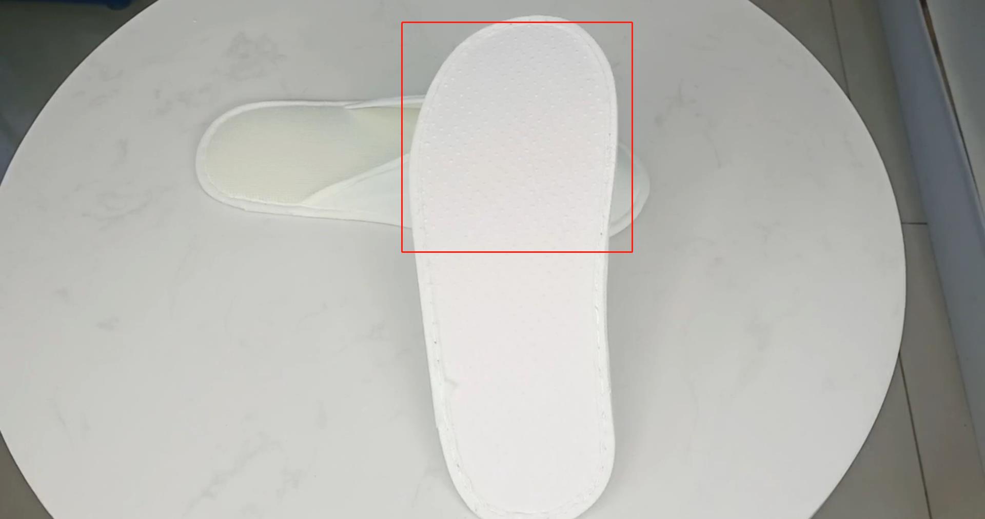 Best hotel white slippers for sale circular style one-off portable packaging-Hanbi textile 11