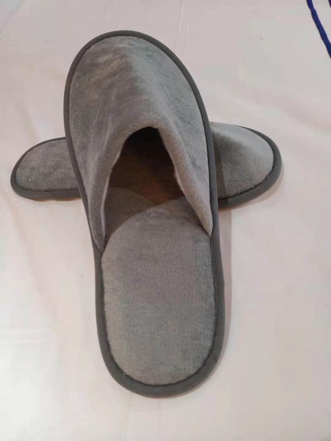 Best Grey disposable hotel coral fleece slippers non-slip-Hanbi textile 9
