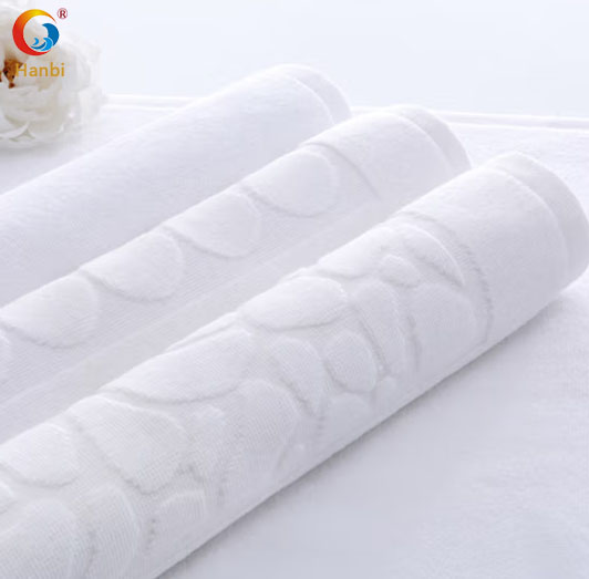 Five-star hotel bathroom all-cotton flat woven thickened absorbent jacquard bath mat 1