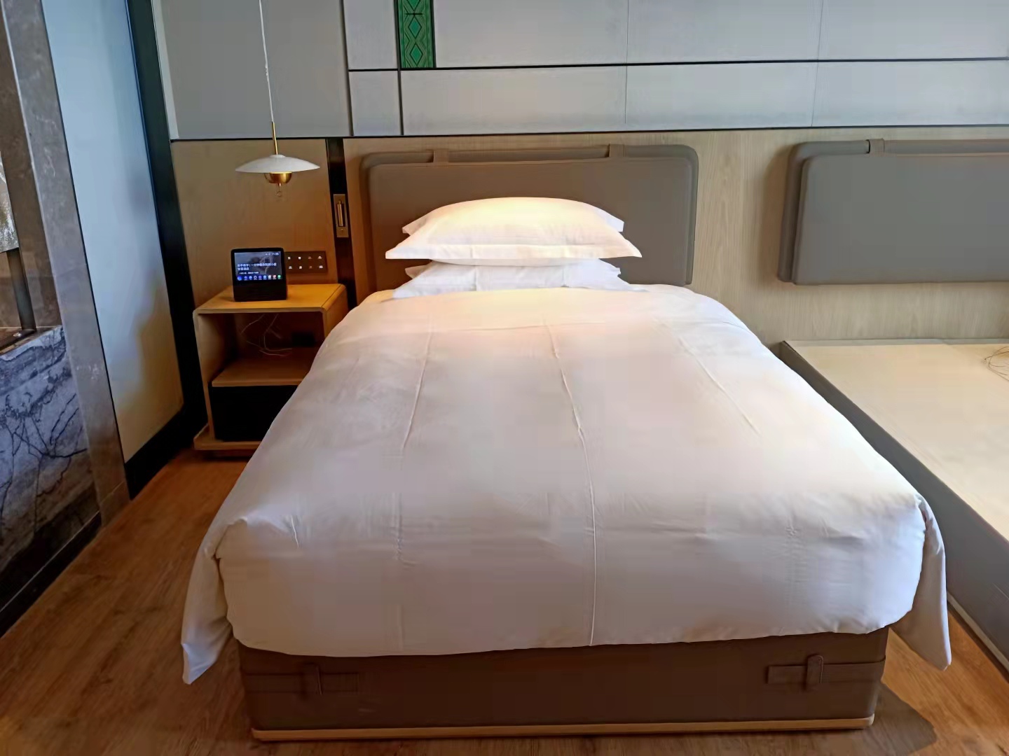 Luxury hotel bedding sets queen size new hotel room Process of making the bed-Hanbi textile 4