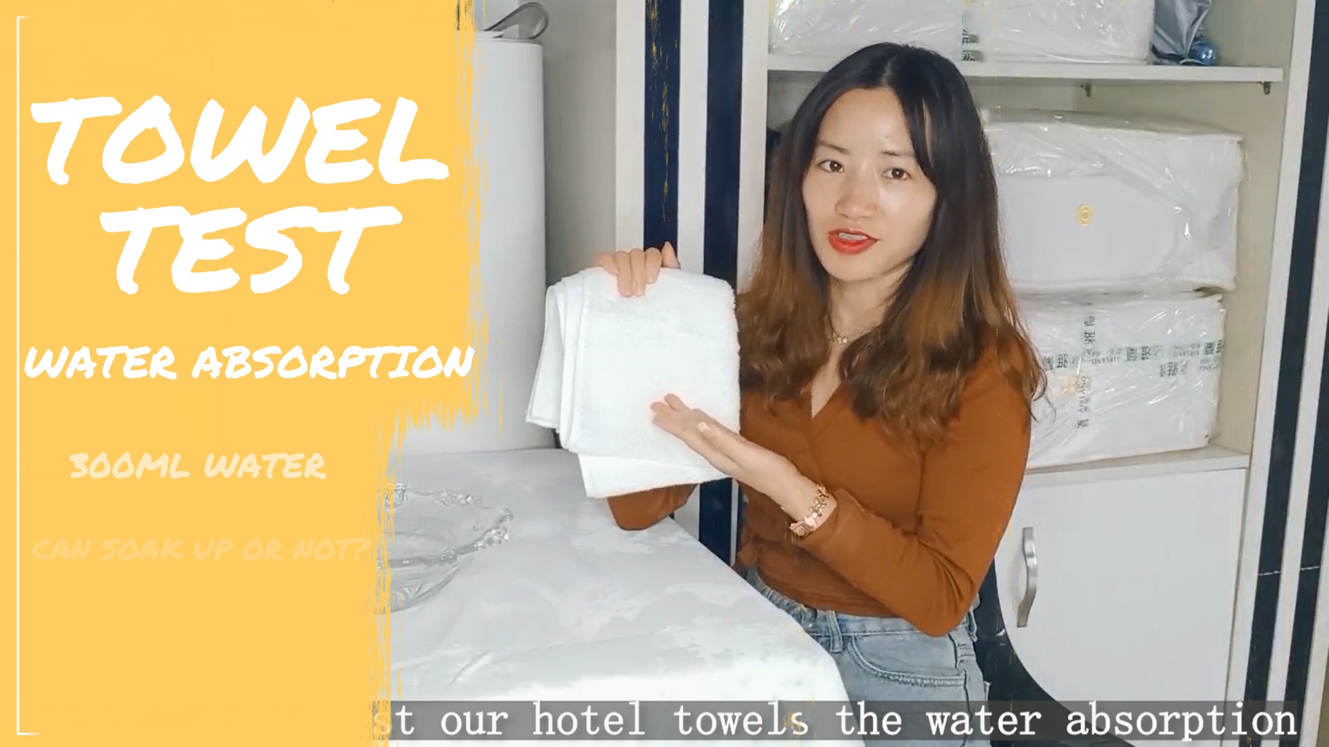 Hanbi Textile Hotel Cotton Towel Water Absorption Test-Hanbi Textile Co., Ltd. 1