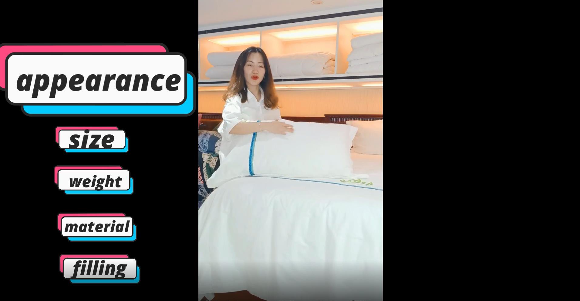 Hotel Jacquard Pillow Details Analysis Including Pillow Appreance and Pillow Process _Hanbi Textile 2