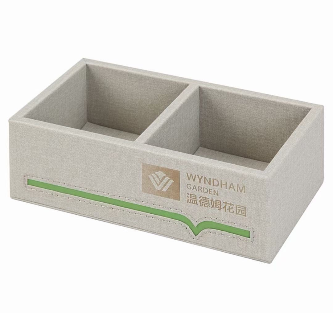 Customized five-star hotel leather products Bathroom Accessories Serving Hotel Leather Tray 4