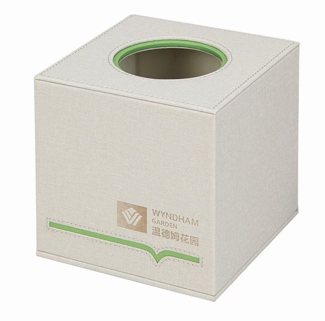 Customized five-star hotel leather products Bathroom Accessories Serving Hotel Leather Tray 3