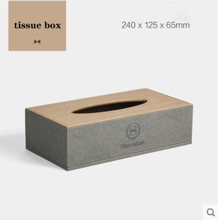 Hotel leather amenities Toiletries storage box tissue box trash can customized manufacturers Hanbi 5