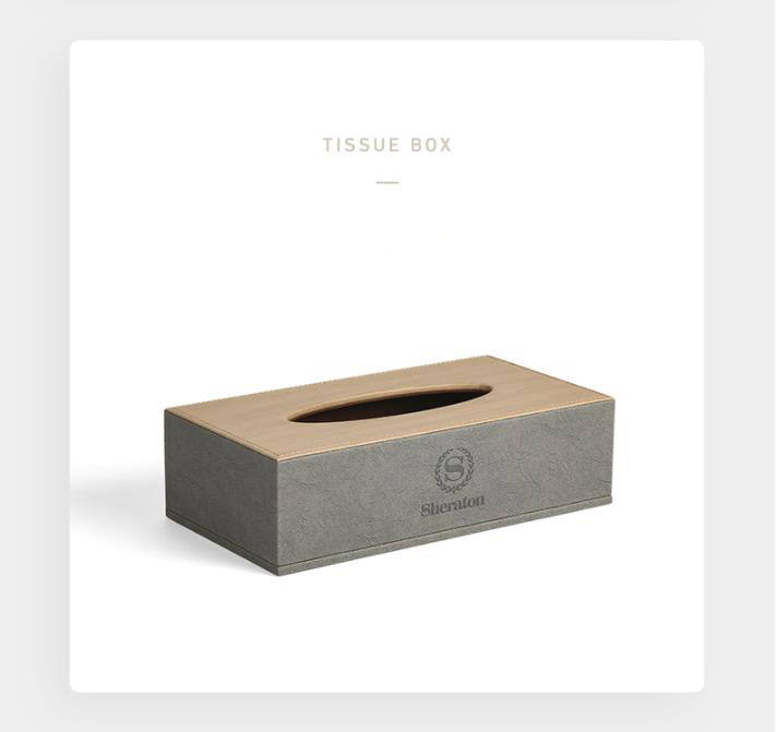 Hotel leather amenities Toiletries storage box tissue box trash can customized manufacturers Hanbi 16