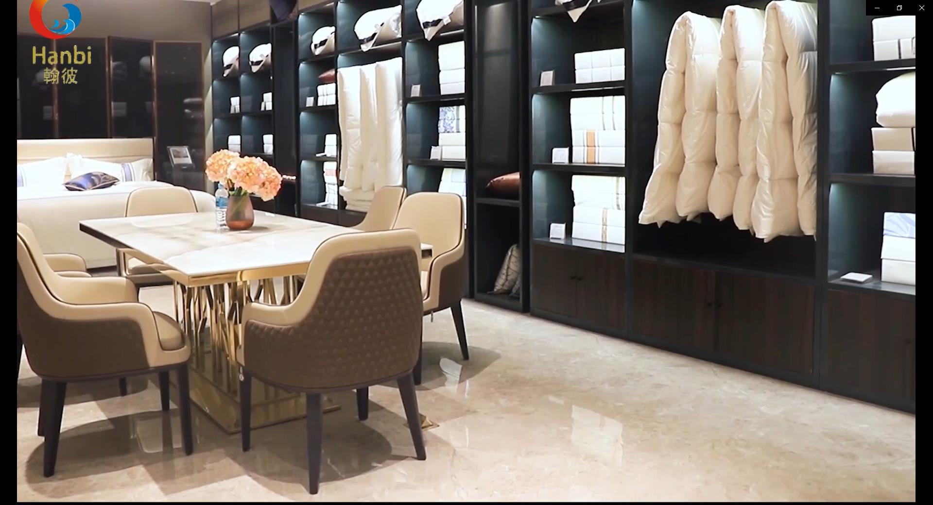 China manufacturer high end hotel textile products exhibition hall show-Hanbi textile 3