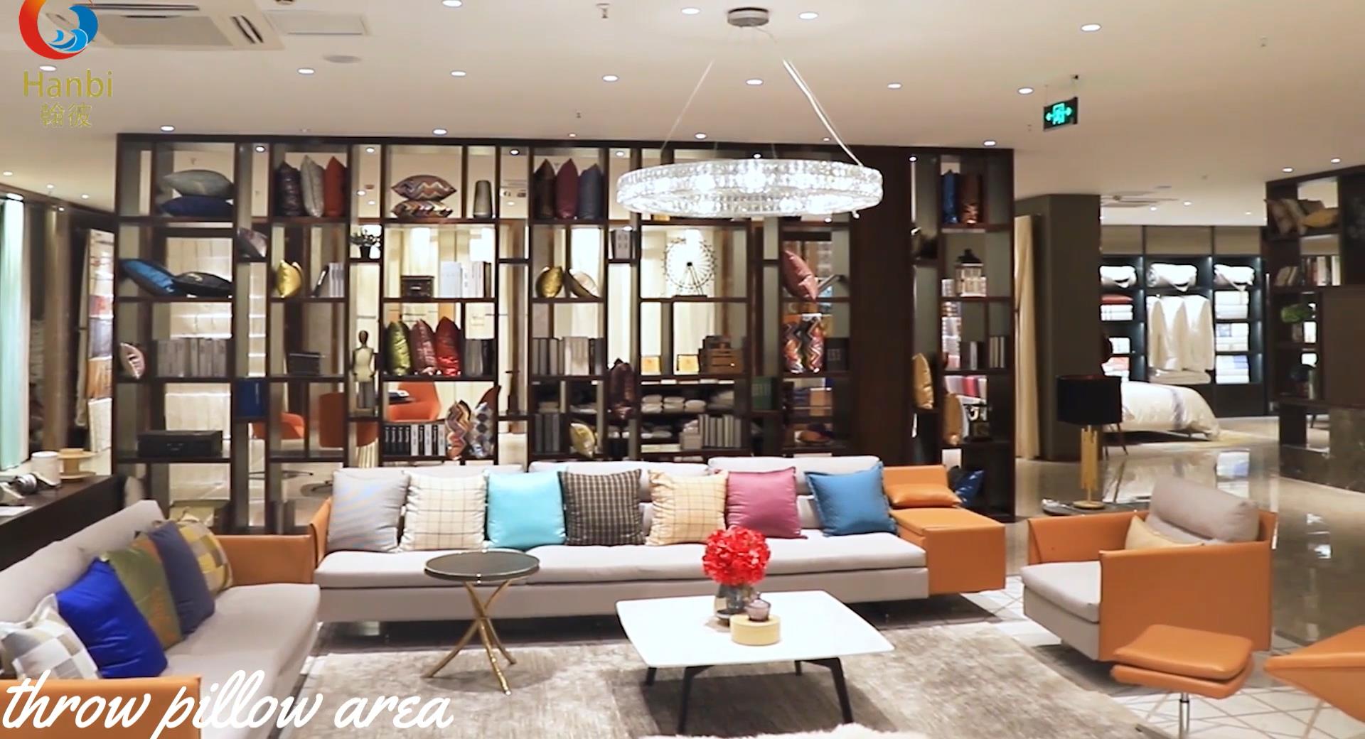 China manufacturer high end hotel textile products exhibition hall show-Hanbi textile 5