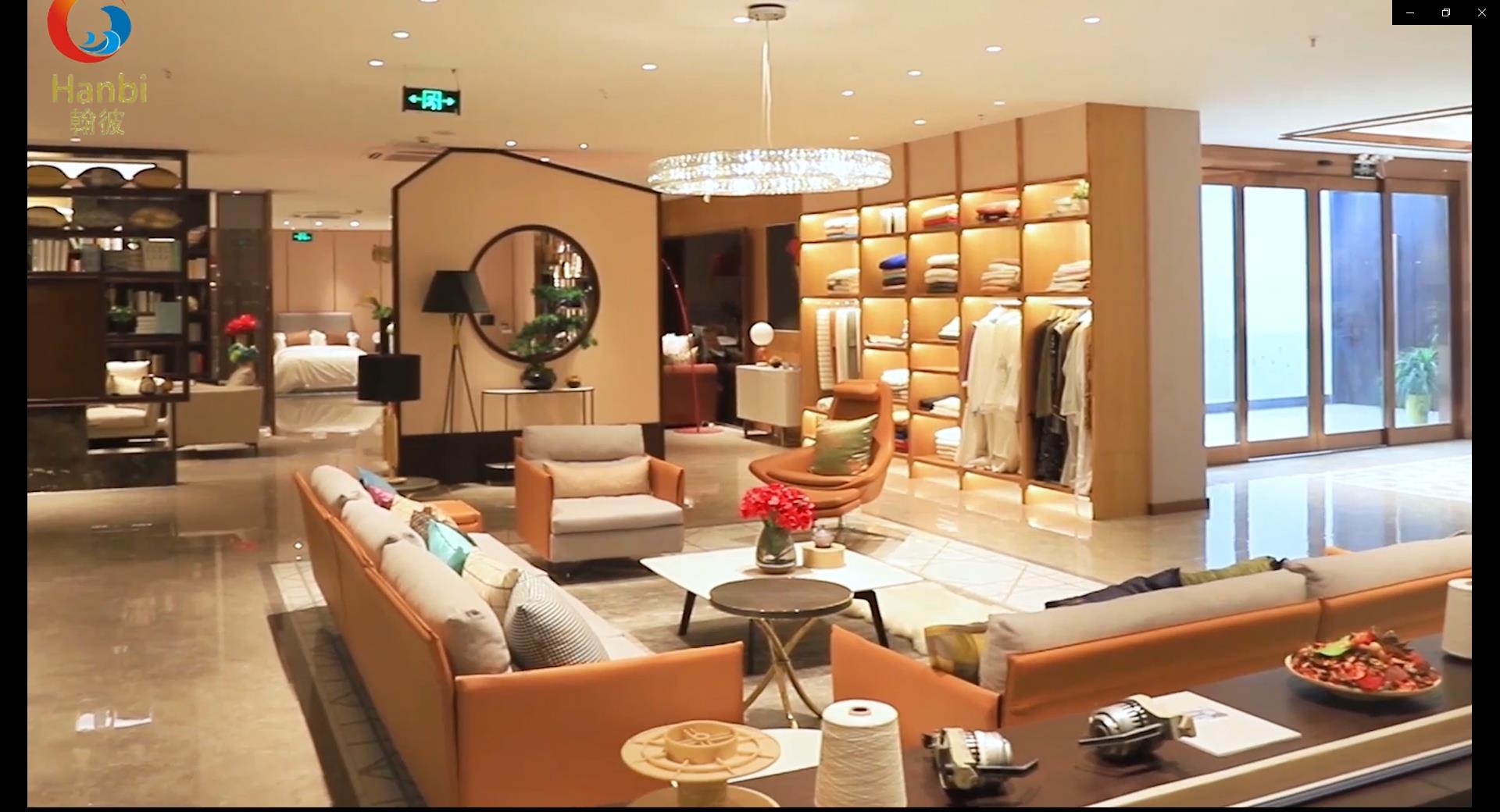 China manufacturer high end hotel textile products exhibition hall show-Hanbi textile 1