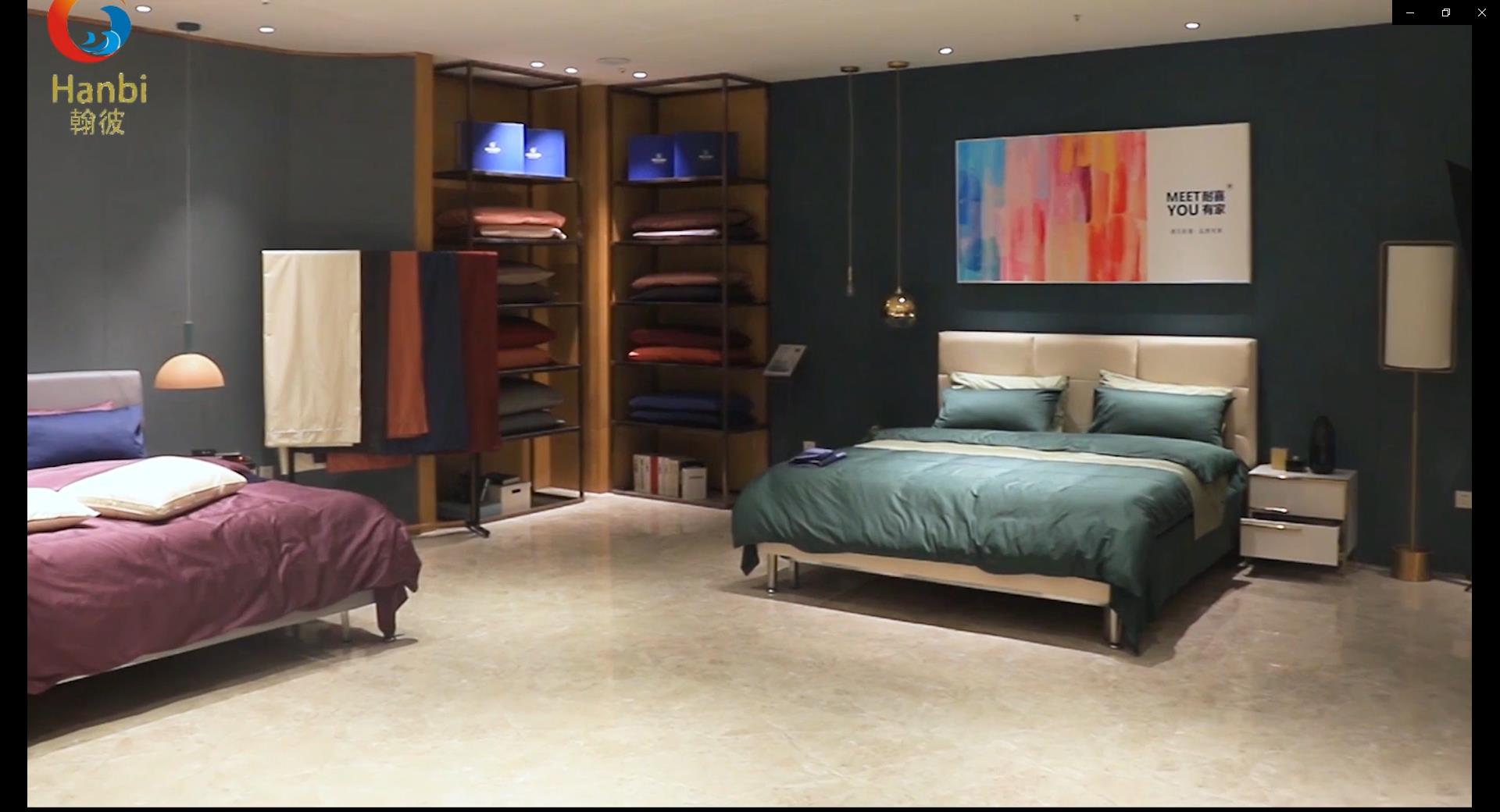 China manufacturer high end hotel textile products exhibition hall show-Hanbi textile 4