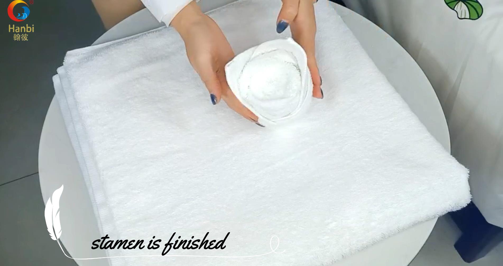 Hotel towel how to folding and become a flower-towel flower folding teaching 5