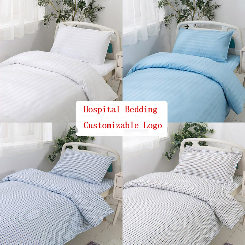 Terylene Hospital Linen White  Bed Sheet Three-piece Set for Hospital Ward Beds 1