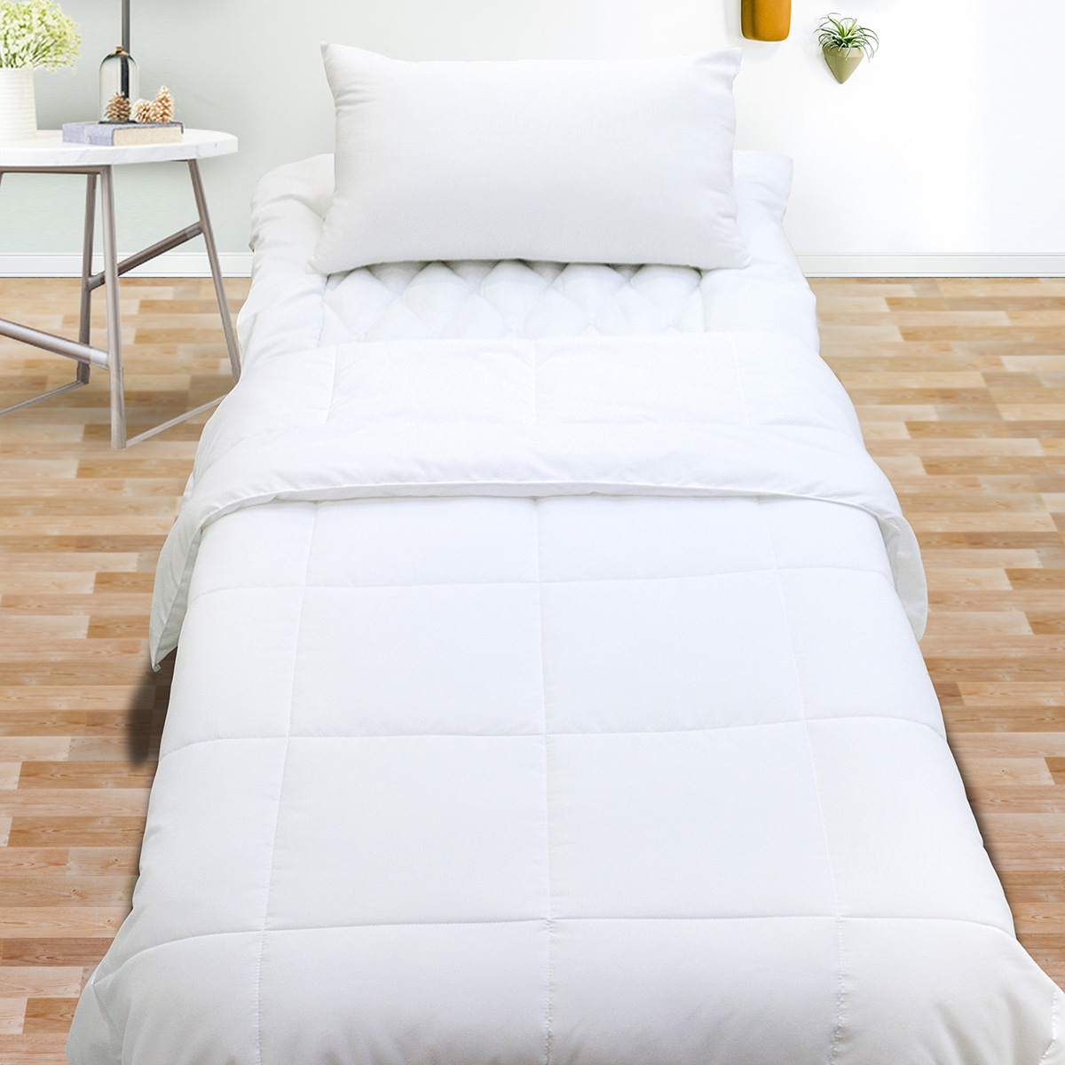 Three sets of solid color bed sheet and bed cover for medical and nursing care beds 2