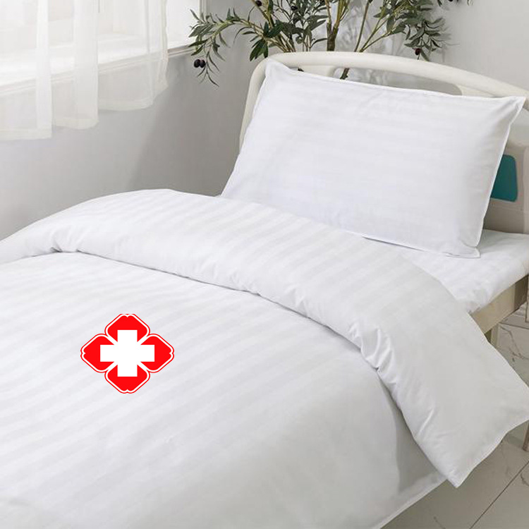 Terylene Hospital Linen White  Bed Sheet Three-piece Set for Hospital Ward Beds 3