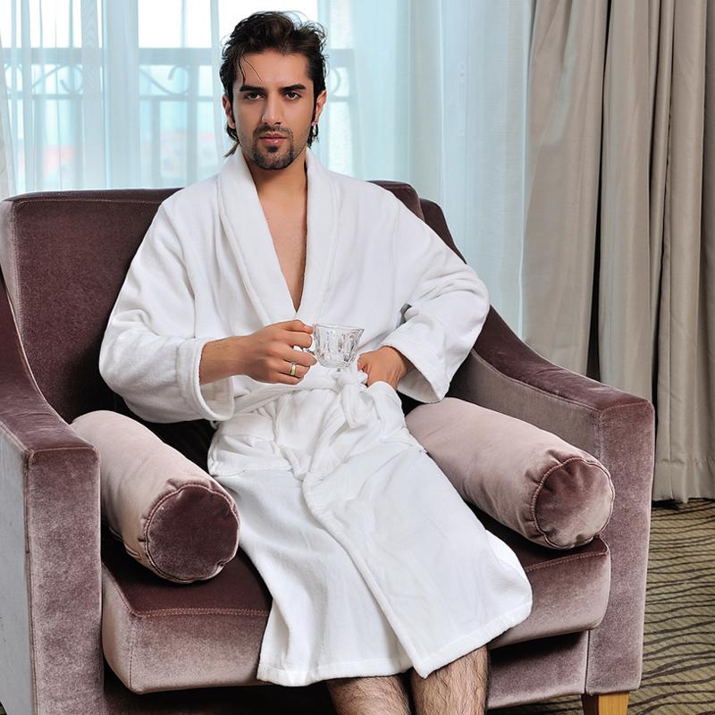 Hotel high end cotton unisex soft keep warm bathrobe suit for autumn and winter 3