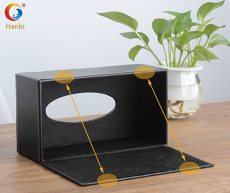 Soft PU leather hotel tissue storage box, Hanbi supplier can customize logo. 2