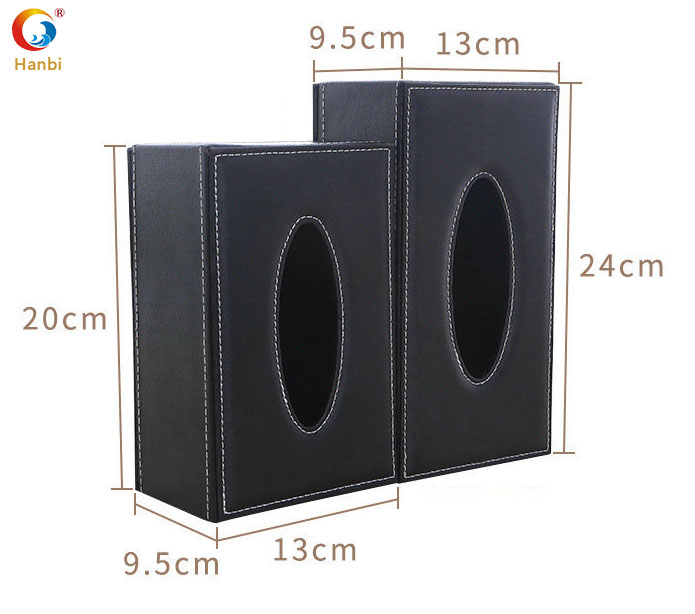 Soft PU leather hotel tissue storage box, Hanbi supplier can customize logo. 5