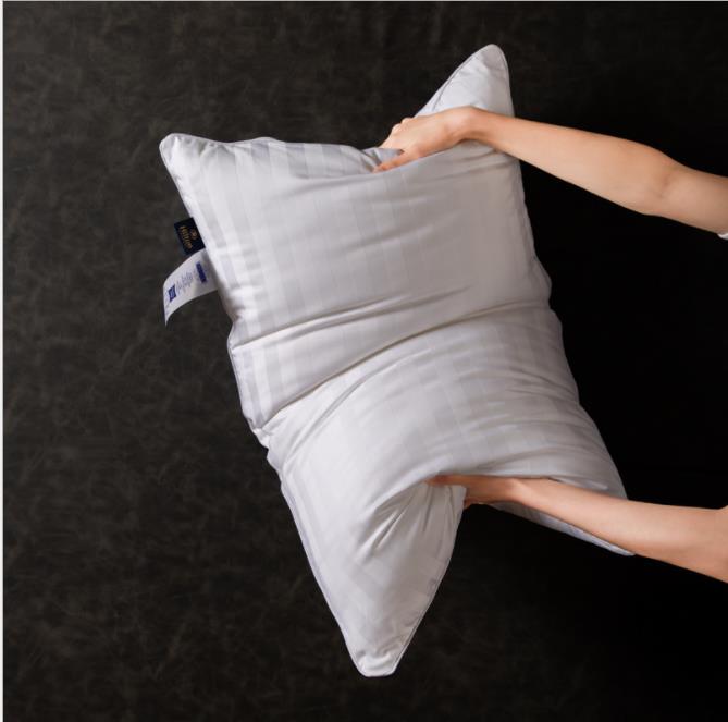 Super soft white stripe hotel cotton pillow 48*74cm 1000g customized pillow factory supplier 5