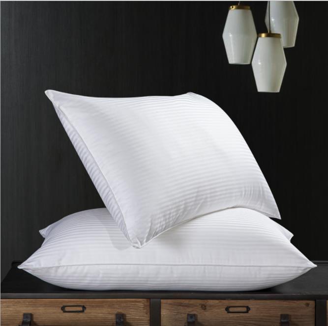 Super soft white stripe hotel cotton pillow 48*74cm 1000g customized pillow factory supplier 2