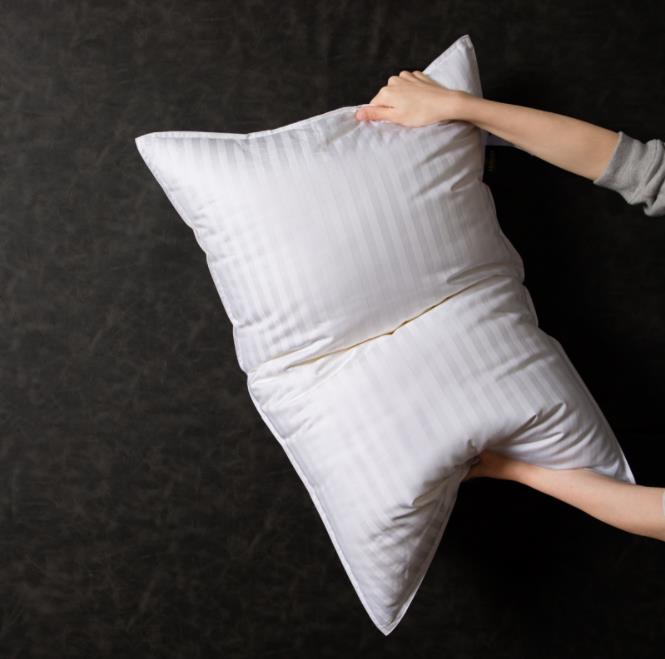Super soft white stripe hotel cotton pillow 48*74cm 1000g customized pillow factory supplier 4