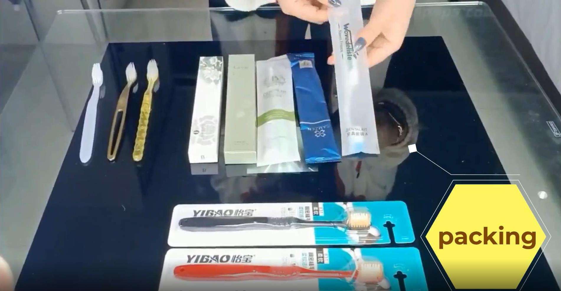 Showing many kinds of packaging toothbrushes and share Biodegradable toothbrush details-Hanbi textile 5