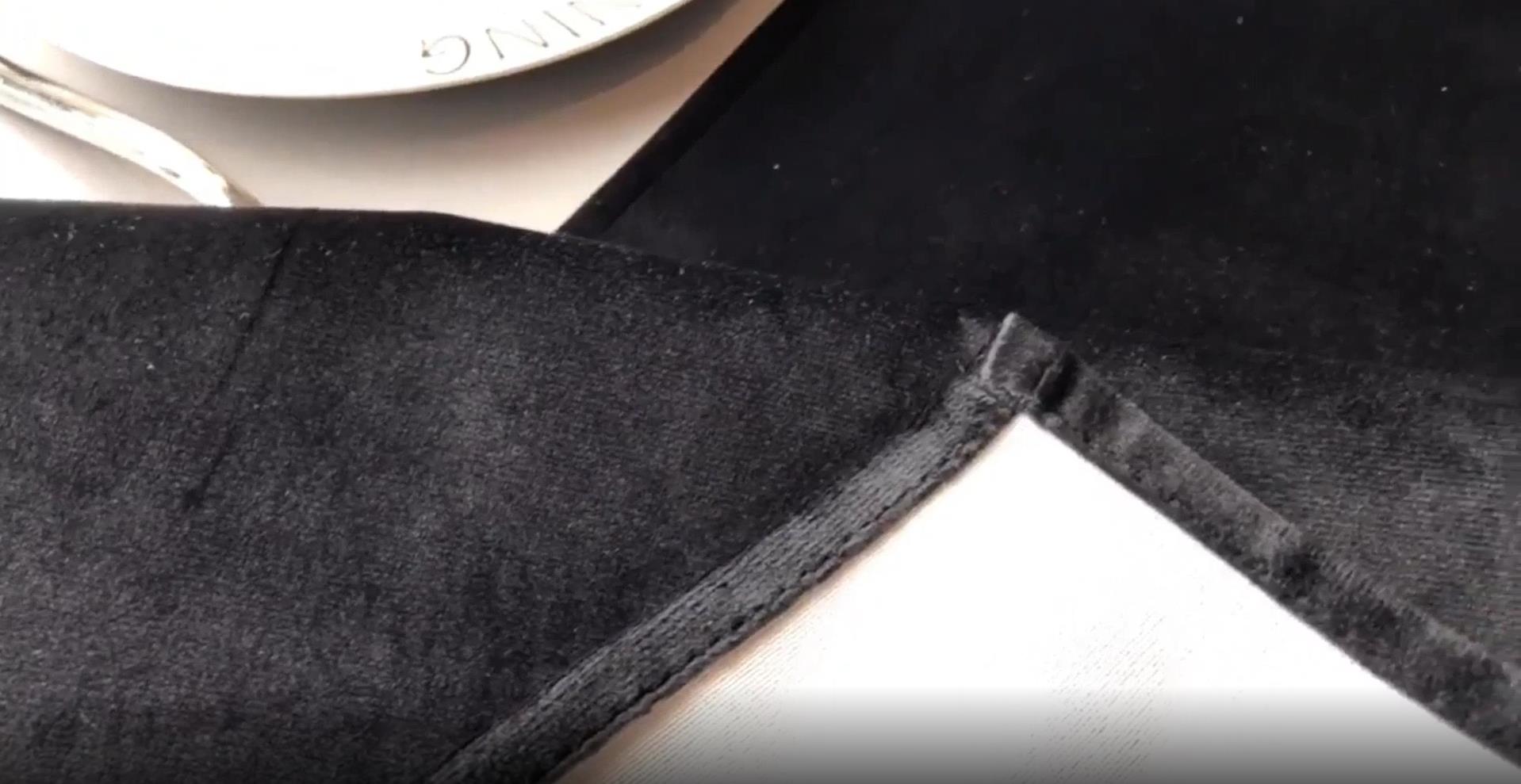 Black fluffy long table runner coffee & tea table ornament meal mat factory supplier 3