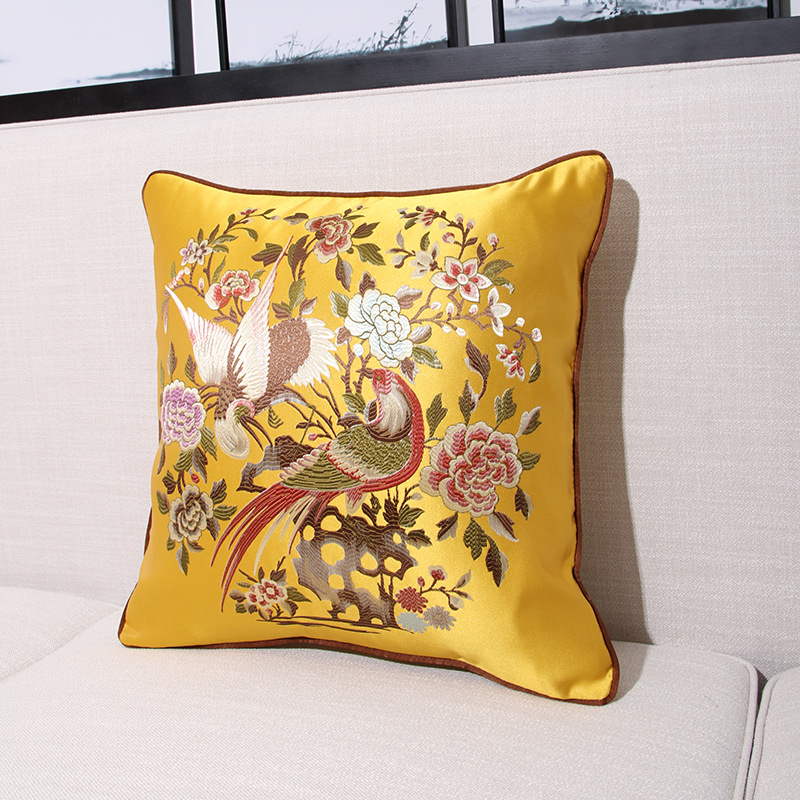 Custom embroidered Chinese throw pillows 1
