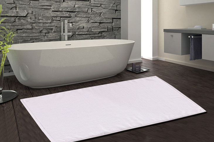 Hotel Cotton Jacquard Anti Slip Strong Water Absorption Bathmat 1