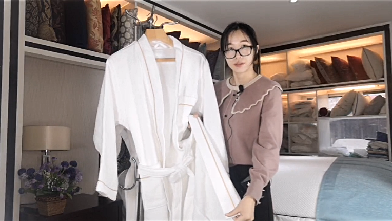 The hotel waffle bathrobe has various styles and can be customized - Hanbi Textile 4
