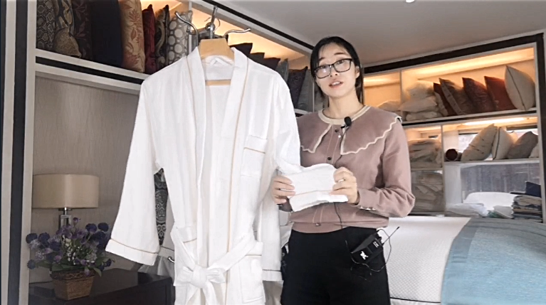 The hotel waffle bathrobe has various styles and can be customized - Hanbi Textile 3