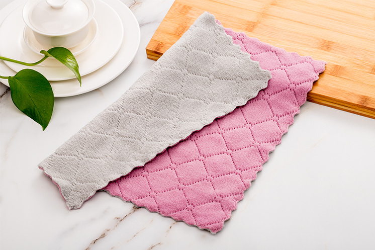 Thicken kitchen cleaning dishrag quick dry small household soft towel 3